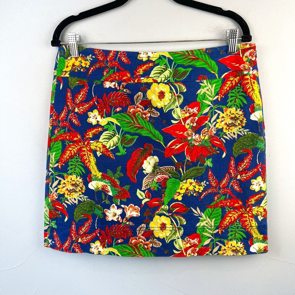 Talbot's Tropical Hawaiian Floral Print Cotton Skirt Size 8‎